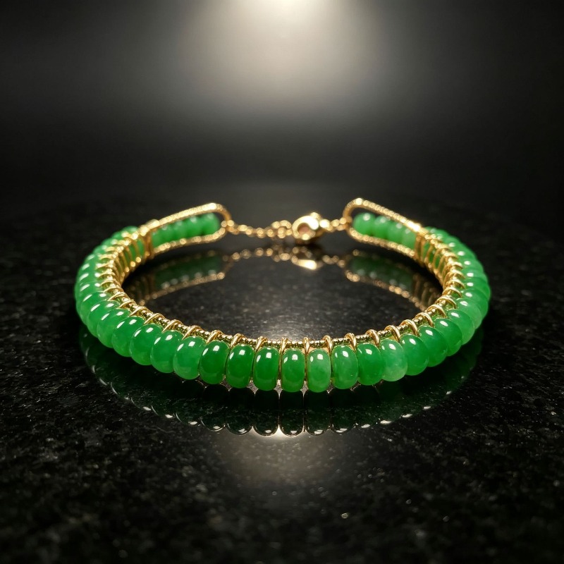 Men Accessories Bracelet - Natural Dry Blue Jade Abacus Bead