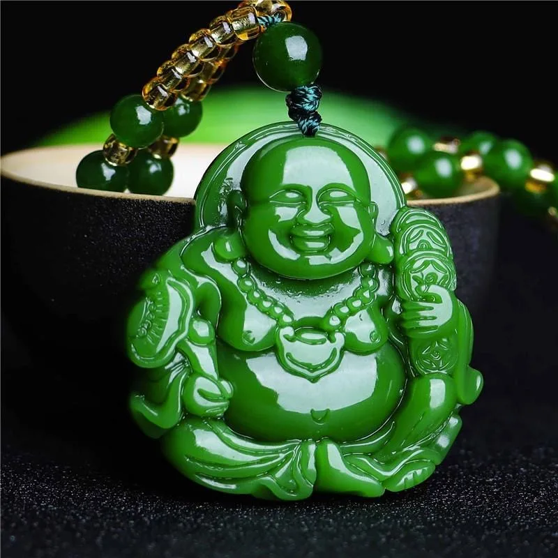 Chinese Green Jade Maitreya Bu - Men'S Mens Accessories recension och pris