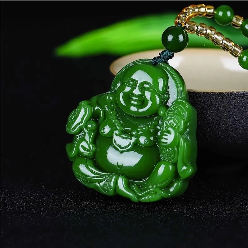 Chinese Green Jade Maitreya Bu - Men'S Mens Accessories recension och pris