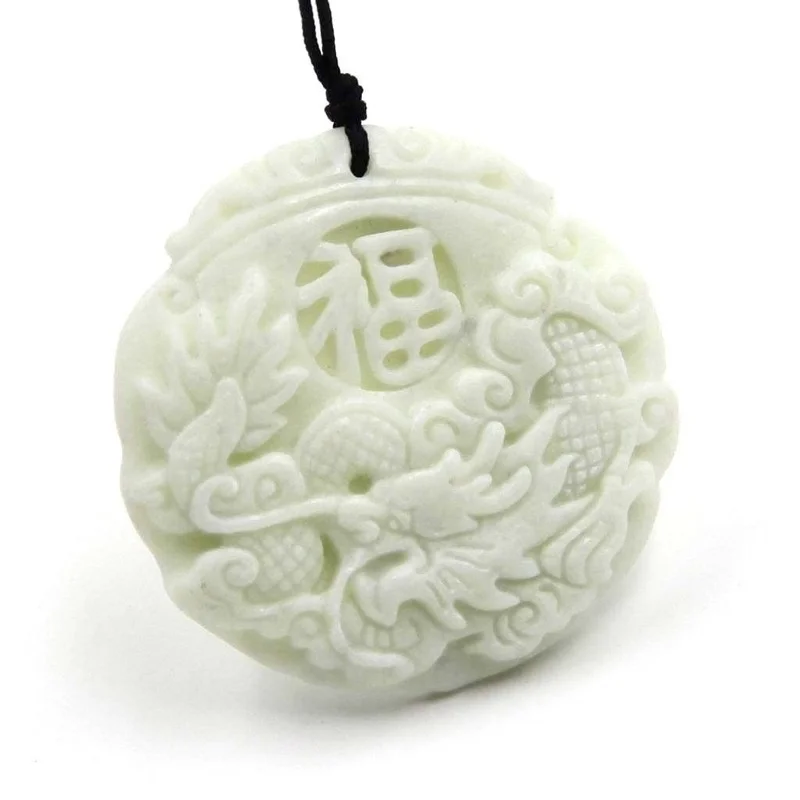 Natural White jade Dragon Phoe - Men'S Mens Accessories recension och pris