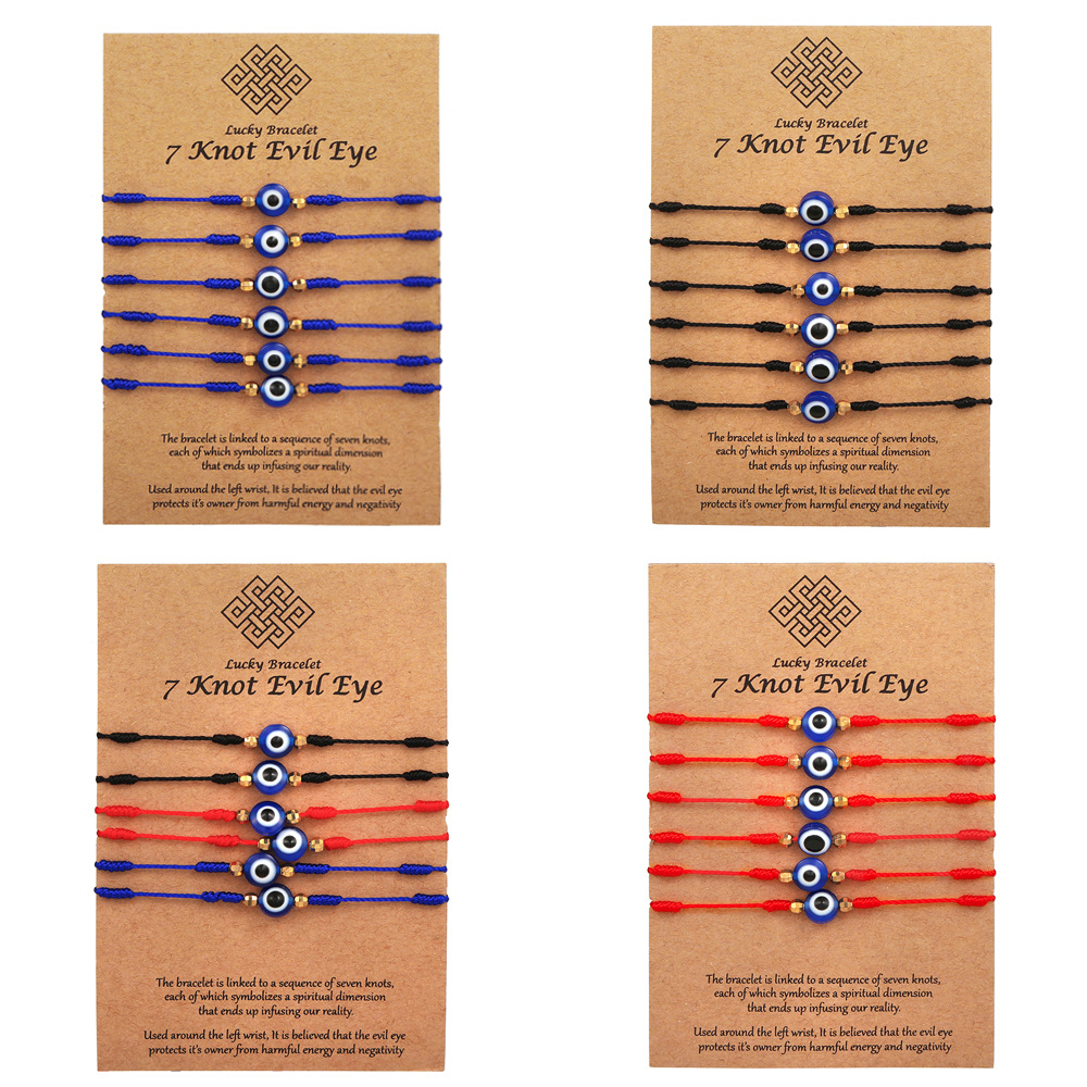 6Pcs Blue Evil Eye Bracelets S - Men Accessories Evil Eye recension och pris