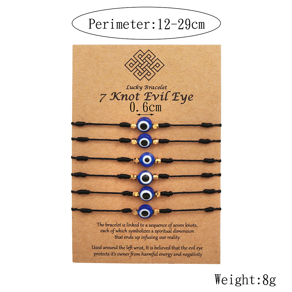 6Pcs Blue Evil Eye Bracelets S - Men Accessories Evil Eye recension och pris