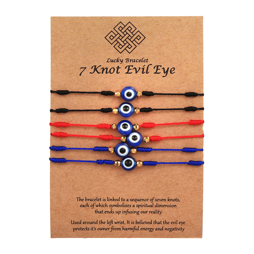 6Pcs Blue Evil Eye Bracelets S - Men Accessories Evil Eye recension och pris