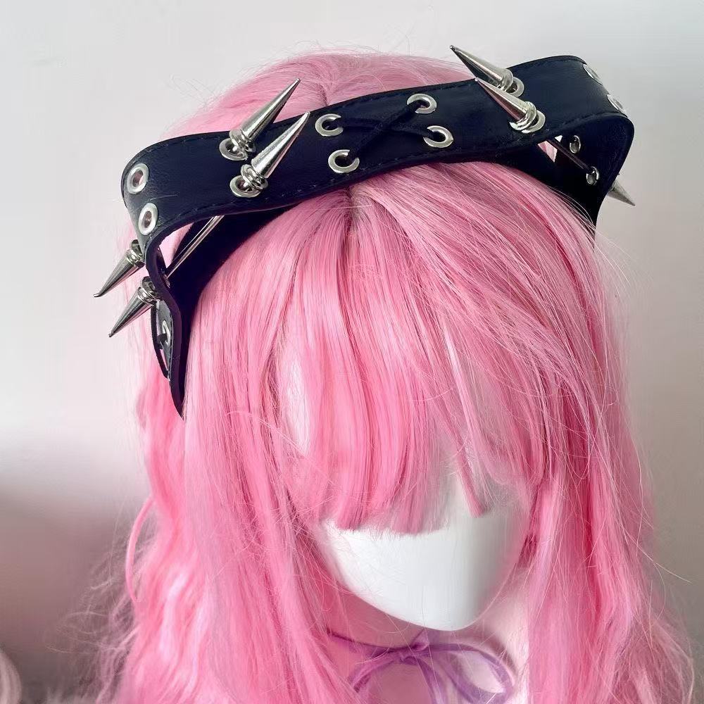 Punk Harajuku Rivet Headband,  - Men Accessories Aesthetic recension och pris