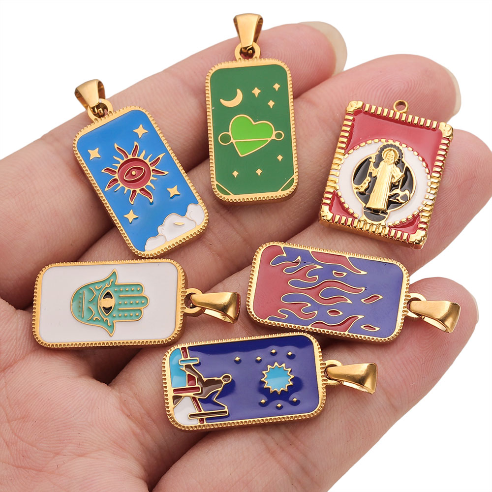 5pcs Stainless Steel Enamel Ta - Men Accessories Evil Eye recension och pris