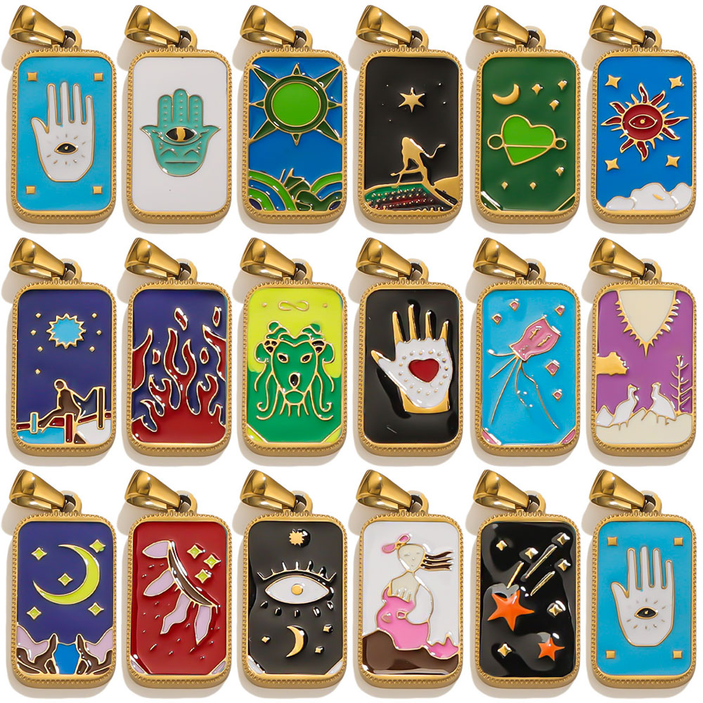 5pcs Stainless Steel Enamel Ta - Men Accessories Evil Eye recension och pris