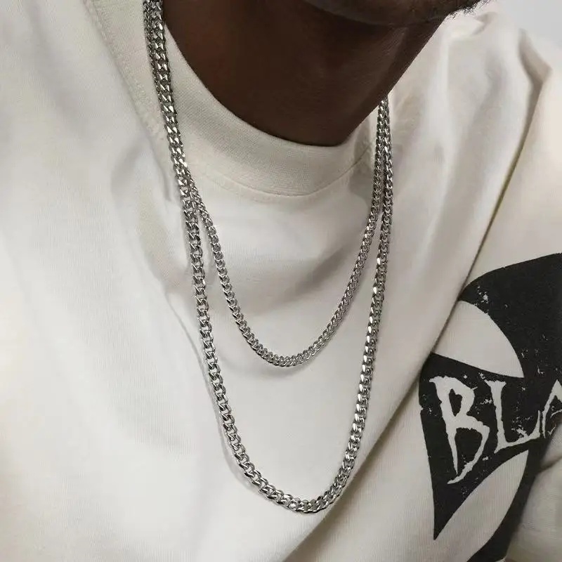B&C Simple Titanium Cuban Chai - Men'S Accessories Chain recension och pris