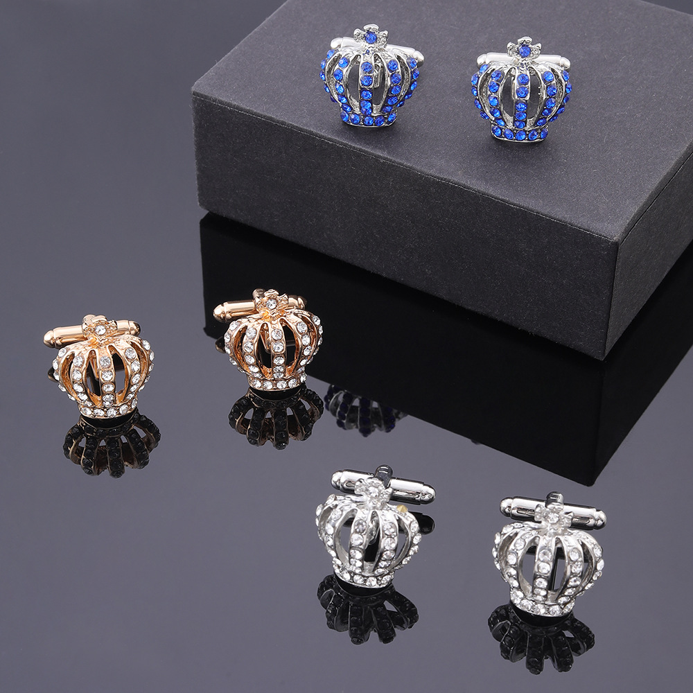 Full Rhinestone Crown Metal Cu - Cufflink Box Set recension och pris
