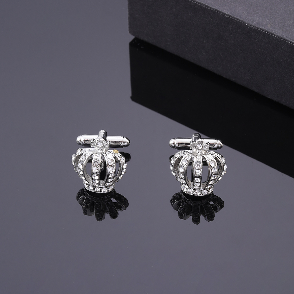 Full Rhinestone Crown Metal Cu - Cufflink Box Set recension och pris