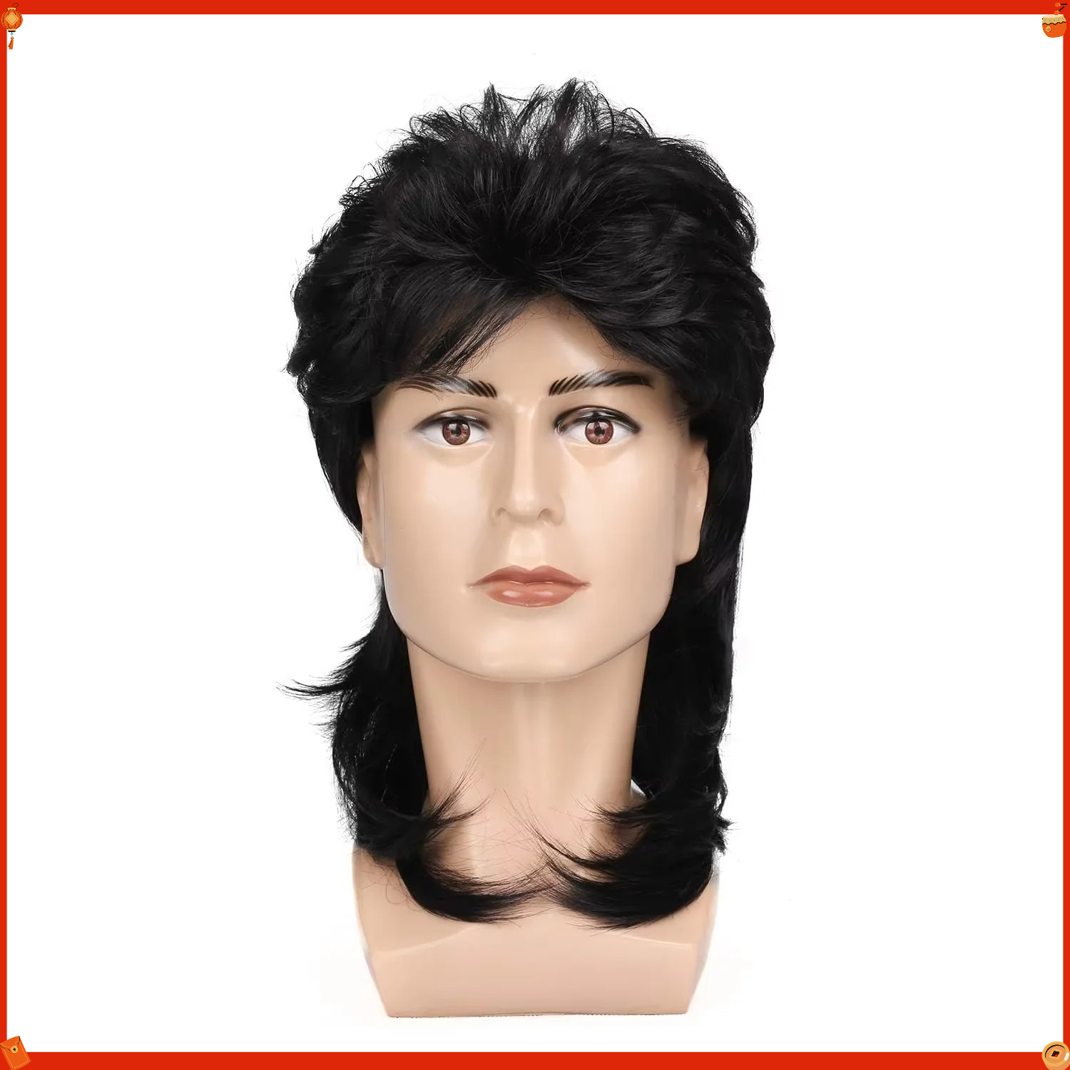 Synthetic Mullet Wig for Men 7 - Men'S Accessories In The 80S recension och pris