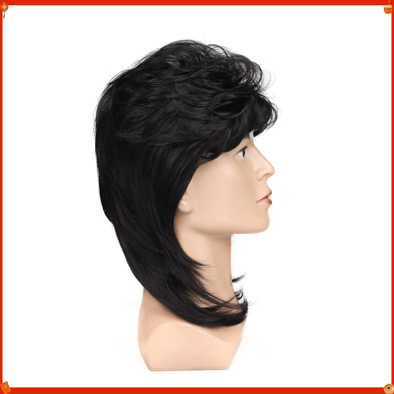 Synthetic Mullet Wig for Men 7 - Men'S Accessories In The 80S recension och pris