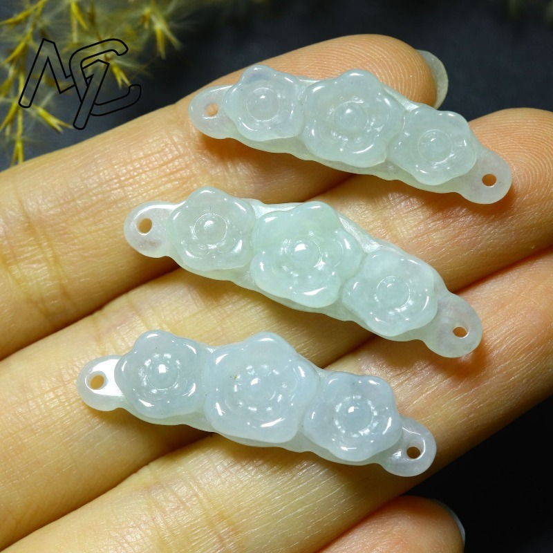 1pc Natural Jadeite Emerald Fl - Men'S Mens Accessories recension och pris