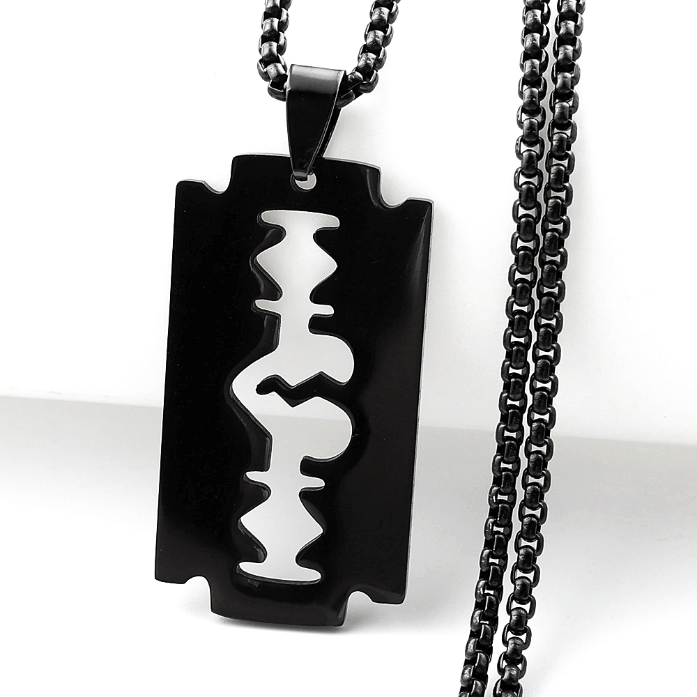 Gothic Blade Razor Pendant Nec - Men Accessories Aesthetic recension och pris