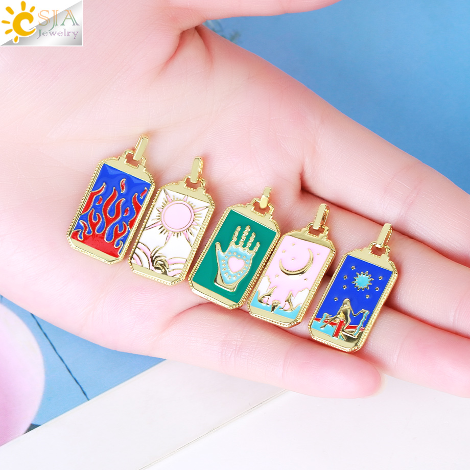 Enamel Tarot Cards Pendant for - Men Accessories Evil Eye recension och pris