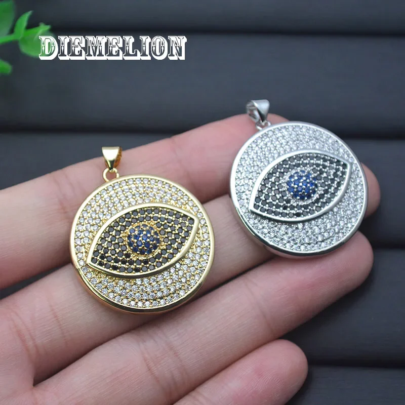 Big Round Full Cubic Zirconia  - Men Accessories Evil Eye recension och pris