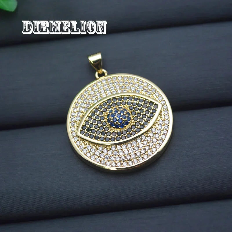 Big Round Full Cubic Zirconia  - Men Accessories Evil Eye recension och pris