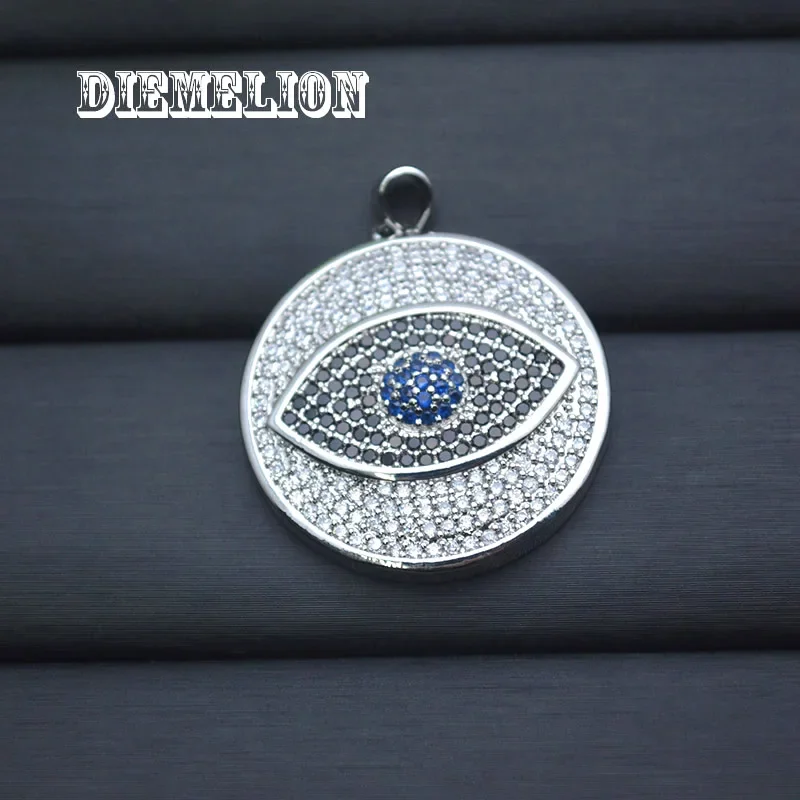 Big Round Full Cubic Zirconia  - Men Accessories Evil Eye recension och pris