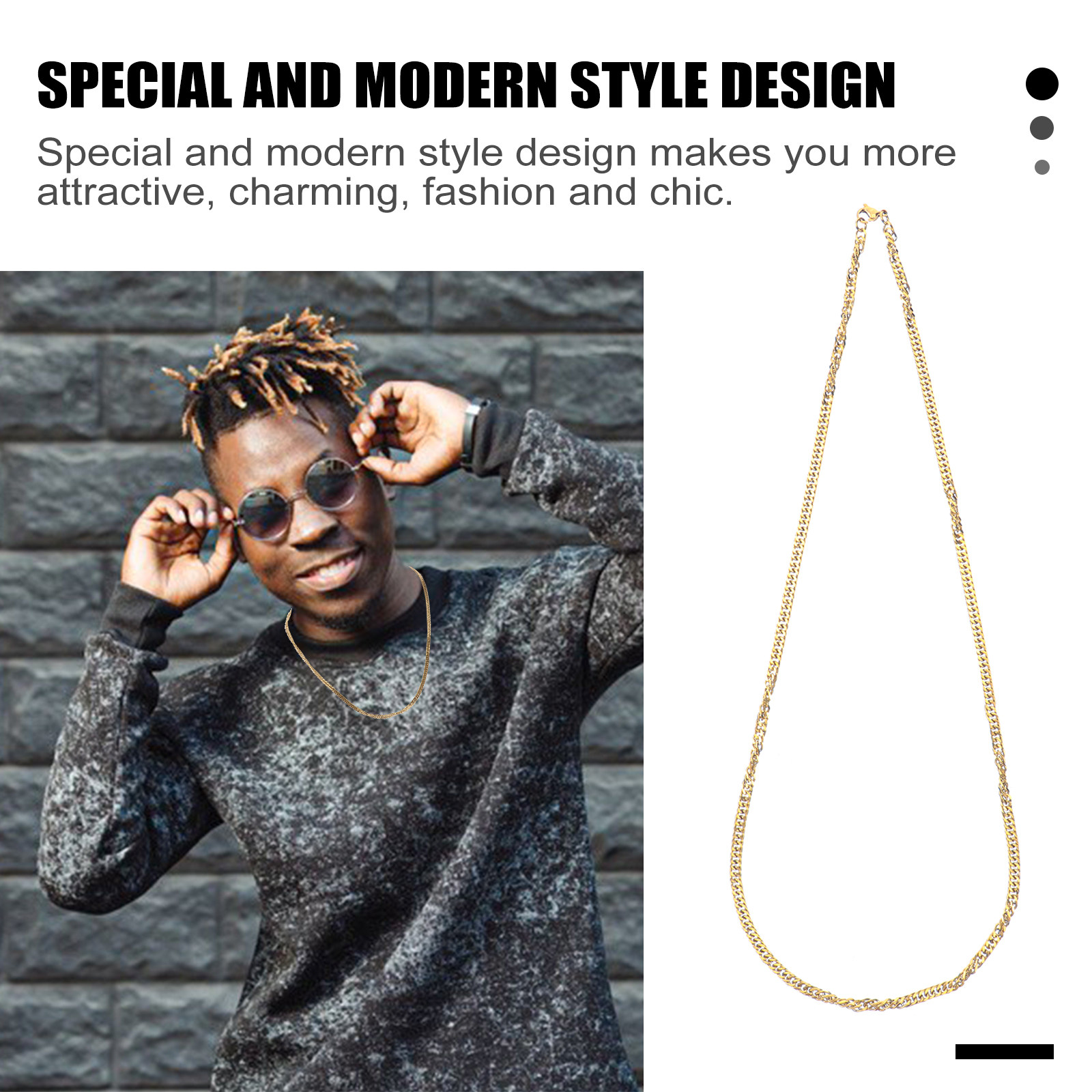 1Pcs Gold Double Buckle Chain  - Men'S Accessories Chain recension och pris