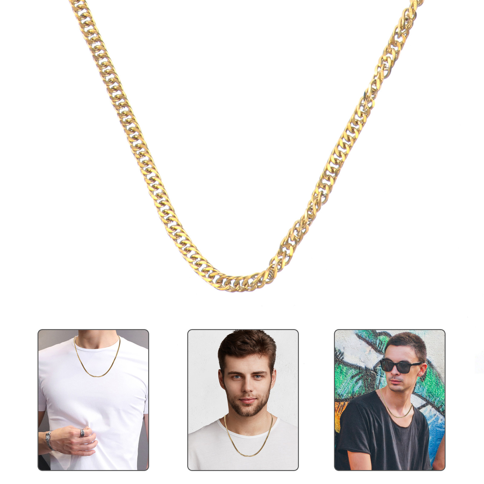 1Pcs Gold Double Buckle Chain  - Men'S Accessories Chain recension och pris