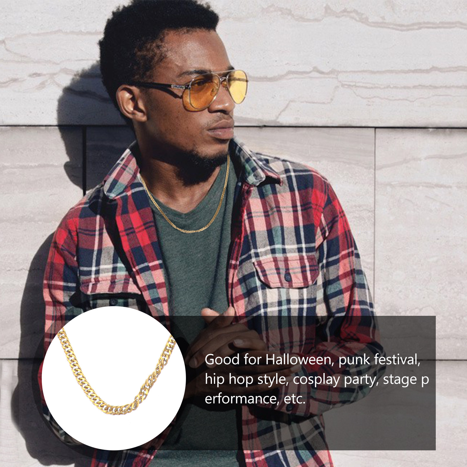 1Pcs Gold Double Buckle Chain  - Men'S Accessories Chain recension och pris