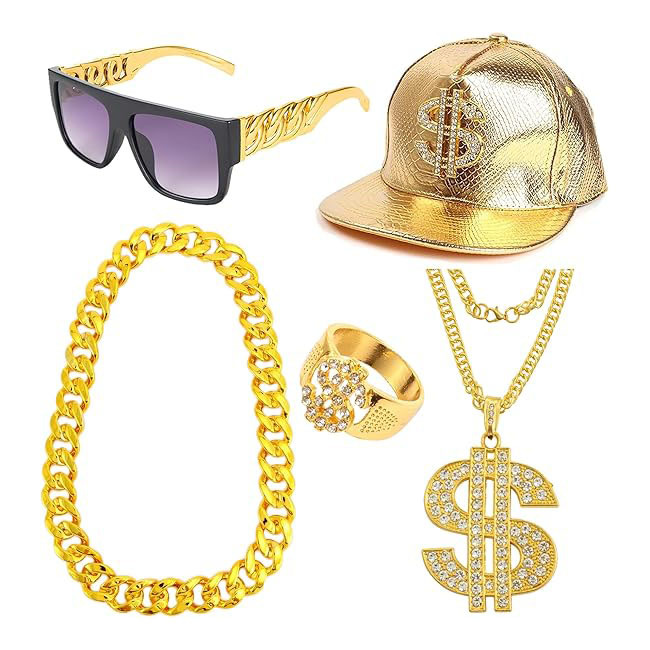 80s 90s Hip Hop Costume Access - Men'S Accessories In The 80S recension och pris